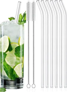 Zestaw szklane slomki rurki do picia 8 szt - Miseczki i talerzyki dla dzieci - miniaturka - grafika 1