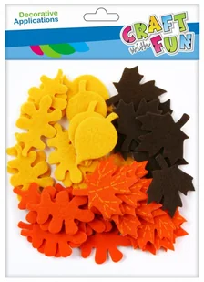 Craft with Fun Ozdoba dekoracyjna Filc Lisc samoprzylepna Kol 45szt 12/288 - Pozostałe akcesoria dla plastyków - miniaturka - grafika 1