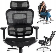 Fotele i krzesła biurowe - Krzesło Obrotowe Biurowe Fotel Ergonomiczny Biurowy Obrotowy Czarny NINO - miniaturka - grafika 1