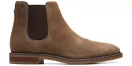 Botki męskie - Trzewiki Clarks Jaxen Chelsea brązowe zamsz 44,5 - miniaturka - grafika 1