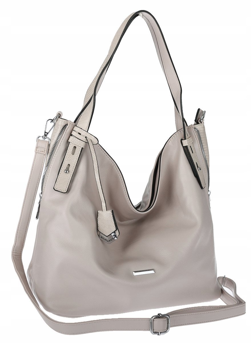 Torebka Damska Listonoszka Worek Shopper Torba na Ramię SR56 szara