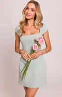 Sukienki - Moe sukienka mini z głębokim dekoltem miętowa M846, Kolor miętowy, Rozmiar L, MOE - Primodo.com - miniaturka - grafika 1
