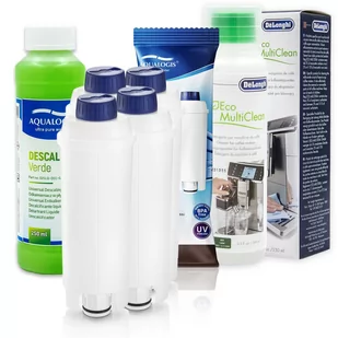 Zestaw Delonghi Aqualogis AL-S002 4szt, Płyn DELONGHI SER3013 250ml, Verde 250ml - Akcesoria i części do ekspresów do kawy - miniaturka - grafika 1