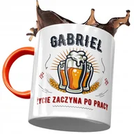 Kubki - Kubek Pomarańczowy Gabriela Gabrysia Męża Prezent z Nadrukiem ze Zdjęciem+ Opakowanie na prezent (wzór 01) - miniaturka - grafika 1