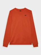 Bluzy sportowe męskie - Męska bluza dresowa nierozpinana bez kaptura 4F 4FWMM00TSWSM1767 - czerwona - miniaturka - grafika 1
