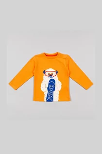 Bluzki dla chłopców - zippy longsleeve bawełniany dziecięcy kolor pomarańczowy z nadrukiem - Zippy - grafika 1