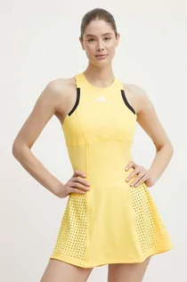Sukienki - adidas Performance sukienka sportowa kolor żółty mini rozkloszowana IM8175 - grafika 1
