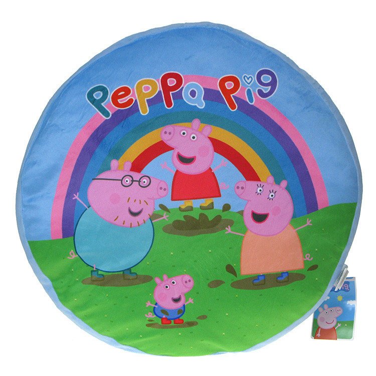 Świnka Peppa - okrągła poduszka pluszowa: Rodzina Peppy (059499)