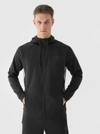 Bluzy sportowe męskie - Męska bluza treningowa 4F 4FWAW24TFSWM405 - czarna - miniaturka - grafika 1