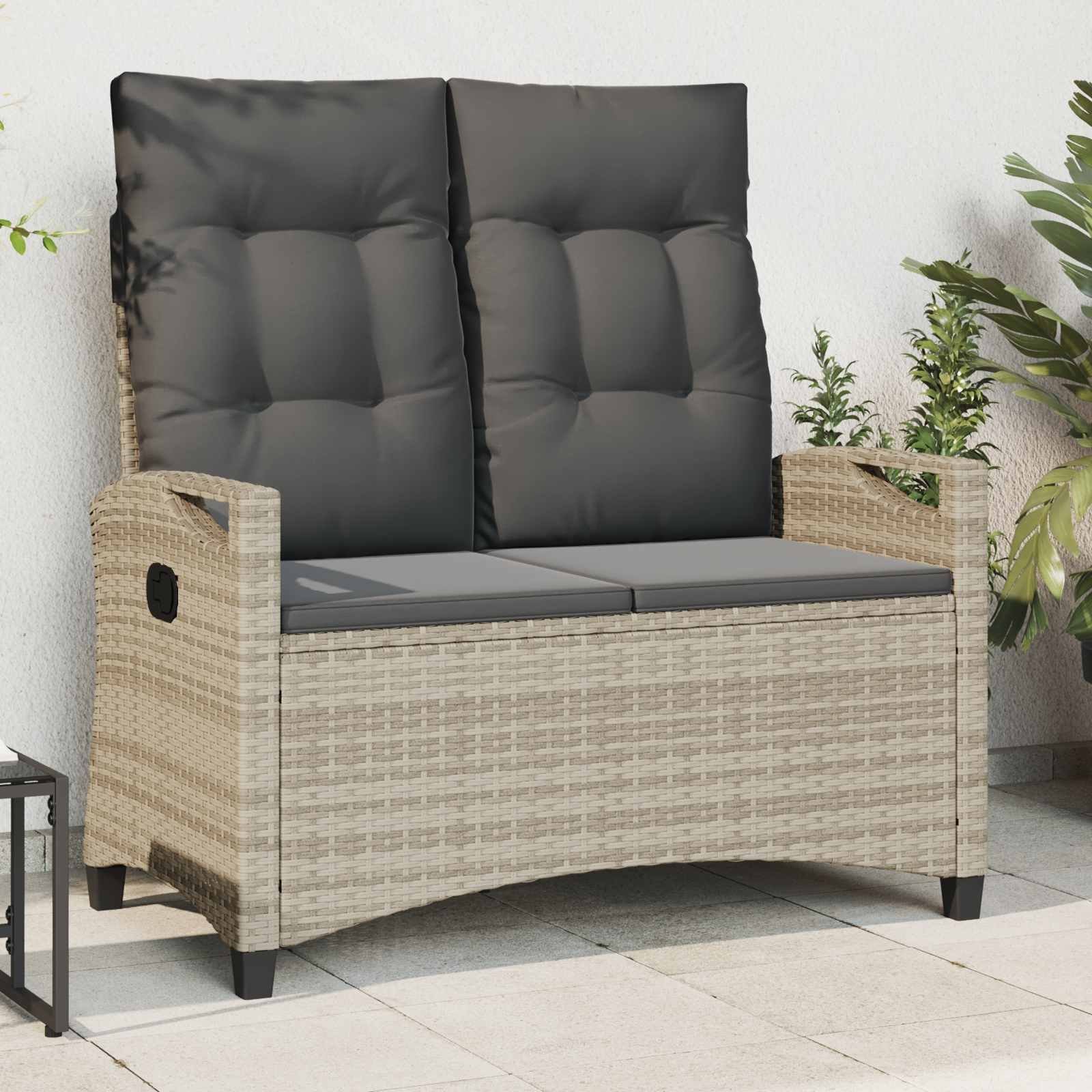 vidaXL Ławka ogrodowa z poduszką 105 x 60 x 112 cm stal