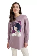 Koszulki i topy damskie - DeFacto Damska koszulka tunic, bordowy, XXL - miniaturka - grafika 1