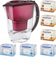 Dzbanki filtrujące - Dzbanek filtrujący Aquaphor Amethyst 2,8 l + 6 wkładów 3 + 3H, wiśniowy - miniaturka - grafika 1