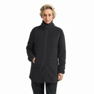 Płaszcze damskie - Damski płaszcz polarowy Jack Wolfskin HIGH CURL COAT W black - XS - miniaturka - grafika 1