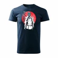 Koszulki męskie - Koszulka azjatycka japońska kendo z samurajem męska granatowa REGULAR-L - miniaturka - grafika 1