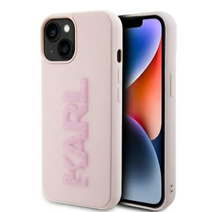 Karl Lagerfeld KLHCP15S3DMBKCP etui obudowa do iPhone 15 6.1" różowy/pink hardcase 3D Rubber Glitter Logo - Etui i futerały do telefonów - miniaturka - grafika 1