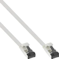 Patchcordy - InLine InLine® Flat patch cable, U/FTP, Cat.8.1, TPE halogen free, white, 0,25m - miniaturka - grafika 1