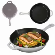 Patelnie - EMALIOWANA PATELNIA ŻELIWNA 26cm HAGE SZARA - miniaturka - grafika 1