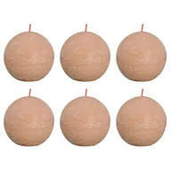Świece - Bolsius Rustykalne świece kule Shine, 6 szt., 76x71 mm, mglisty róż - miniaturka - grafika 1