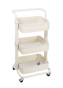 Meble fryzjerskie - Pomocnik kosmetyczny fryzjerski do salonu uniwersalna szafka wózek stolik na kółkach z trzema półkami - miniaturka - grafika 1