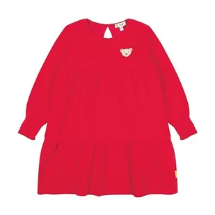 Steiff Dziewczęca sukienka jednokolorowa, czerwony (Ribbon Red), 128 cm - Sukienki - miniaturka - grafika 1
