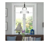 Lampy sufitowe - Quoizel QZ-BRECKEN-2P-OZ-OPAL - Lampa wisząca na pręcie BRECKEN 2xE27/60W/230V czarny/biały - miniaturka - grafika 1