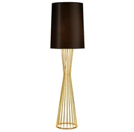 Lampy stojące - KKS Podłogowa lampa stojąca FILO MF1235 abażurowy druciak czarny złoty - miniaturka - grafika 1