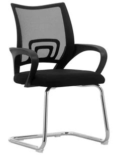 Fotel biurowy, krzesło biurowe Elior Czarne krzesło nieobrotowe do biurka C5-N10 - Fotele i krzesła biurowe - miniaturka - grafika 1