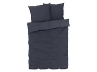 Pościel - LIVARNO home Pościel z bawełny i lnu, 160 x 200 cm (Czarny/ niebieski) - miniaturka - grafika 1