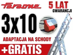 DRABINY drabina aluminiowa 3x10 FARAONE 8,00m - Drabiny - miniaturka - grafika 1