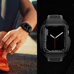 Kingxbar CYF148 2w1 pancerne etui Apple Watch SE, 6, 5, 4 (44 mm) ze stali nierdzewnej z paskiem czarne - Akcesoria do smartwatchy - miniaturka - grafika 11