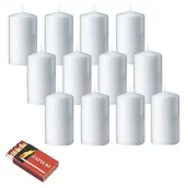 Świece - Świece Białe Zestaw Świec 12X Świeczki Wesele Ślub Chrzest Świeca Biała 8Cm - miniaturka - grafika 1