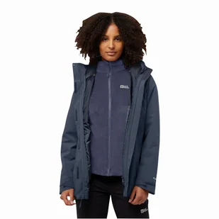 Damska kurtka 3w1 Jack Wolfskin ROTWAND 3IN1 JKT W midnight sky - XS - Kurtki damskie - miniaturka - grafika 1