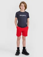 Spodnie i spodenki dla chłopców - 4F Spodenki sportowe szybkoschnące chłopięce - czerwone 122/128 (6-8 lat) - miniaturka - grafika 1