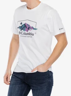 Koszulka bawełniana Columbia Path Lake Graphic Tee II - white/brush with nature - Koszulki i topy damskie - miniaturka - grafika 1