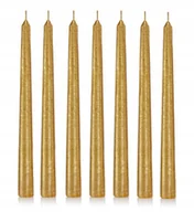 Świece - Świece stołowe stożek kokon 24 cm sztuk 12 złote - miniaturka - grafika 1