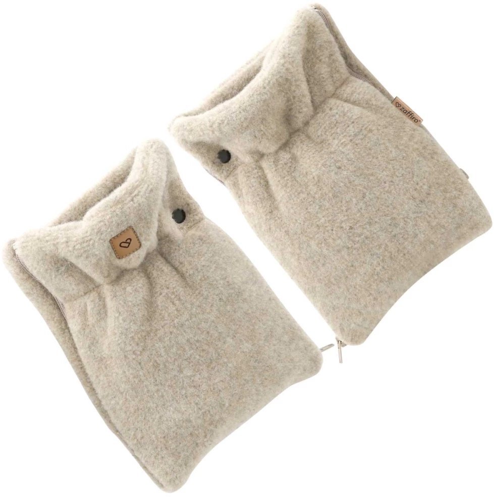 Zaffiro - Mufka/rękawiczki do wózka wełniana Sierra - Beige U