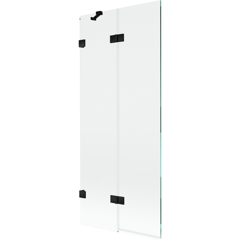 Mexen Lunar parawan nawannowy 2-skrzydłowy lewy 80 x 150 cm, transparent, czarny - 897-080-100-70-00-L
