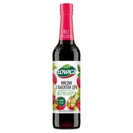 Syropy i koncentraty owocowe - ŁOWICZ Suplement diety syrop o smaku malinowym z ekstraktem z kwiatu lipy 400 ml - miniaturka - grafika 1