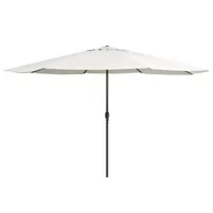 Parasole ogrodowe - vidaXL Parasol ogrodowy na stalowym słupku, 400 cm, piaskowy biały vidaXL - miniaturka - grafika 1