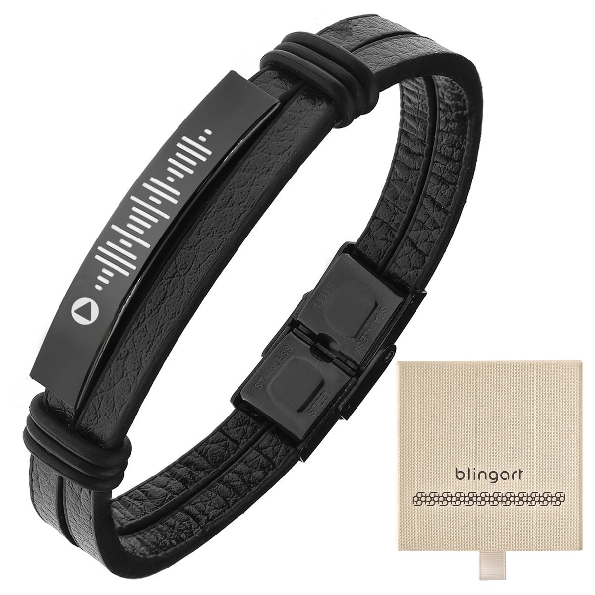 Bransoletka z GRAWEREM męska / damska skórzana bla