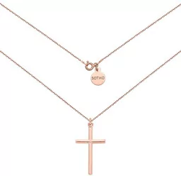 Naszyjnik z różowego złota z krzyżem - Biżuteria religijna - miniaturka - grafika 1