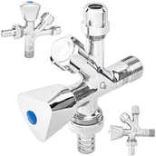 Akcesoria hydrauliczne - Zawór zaporowy kątowy grzybkowy kombi 1/2x3/4 do pralki zmywarki DIAMOND - miniaturka - grafika 1