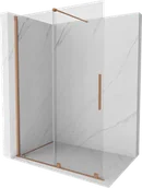 Ścianki i drzwi prysznicowe - Mexen Velar drzwi prysznicowe rozsuwane Walk-in 160 cm, transparent, miedź szczotkowana - 871-160-000-03-65 - miniaturka - grafika 1