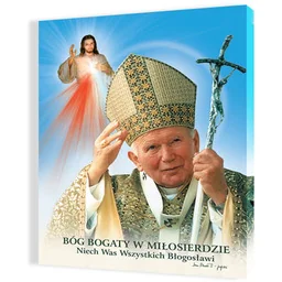 Obraz religijny na płótnie Święty Jan Paweł II, Jezu Ufam Tobie - Ikony i obrazy sakralne Obraz religijny na płótnie Święty Jan Paweł II, Jezu Ufam Tobie - Ikony i obrazy sakralne - miniaturka - grafika 1