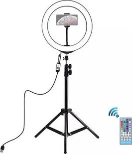 Lampa pierścieniowa Puluz LED žiedinė lempa 26cm, su trikoju stovu iki 1.1m ir telefono laikikliu, USB - Wyposażenie ciemni fotograficznej - miniaturka - grafika 1