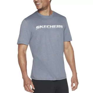 Koszulki sportowe męskie - Koszulka Skechers Motion MTS367BLGY - niebieska - grafika 1
