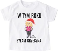 Koszulki dla dziewczynek - Koszulka NA MIKOŁAJKI W TYM ROKU BYŁAM GRZECZNA blondi - miniaturka - grafika 1