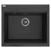 Zlewozmywaki - Laveo SBT 710Y Zlewozmywak granitowy1 komoraWymiary 500x570x200 mm Wymiar szafki 600 mmWyko$523czenie czarnyW zestawie z syfonem Space Saving i korkiem klik klak - miniaturka - grafika 1