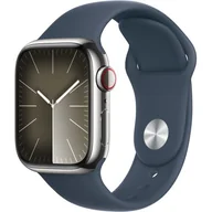 Smartwatch - Apple Watch 9 GPS + Cellular 41mm Stal Sport S/M Granatowy - miniaturka - grafika 1