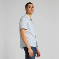 Koszule męskie - Męska Koszula Materiałowa Lee Ss Resort Shirt Skyway Blue L67Pkwql-M - miniaturka - grafika 1